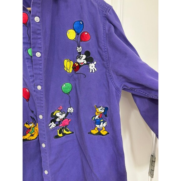 Vintage 90’s Disney Characters Button-Up Embroidered shirt size M - Picture 2 of 6